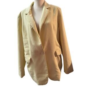 Anthropologie Maeve Button Back Blazer, Butter Yellow, Size Large